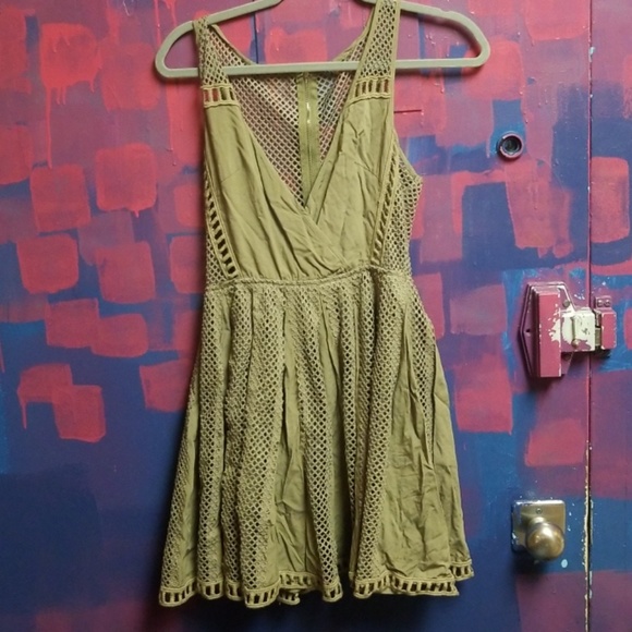 Mesh army green dress - Picture 4 of 4